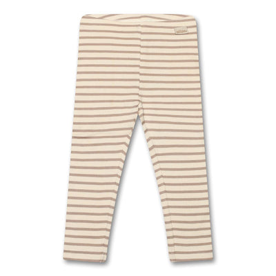 Petit Piao-Legging Modal Striped-Simply Taupe/Off White