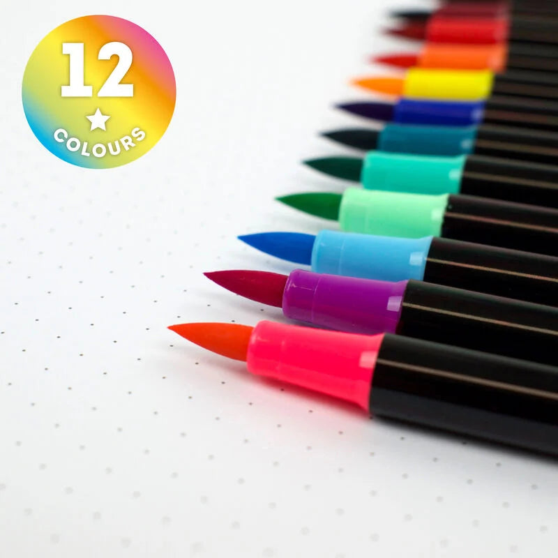 Set mit 12 Pinselstiften - Brush Markers Bright