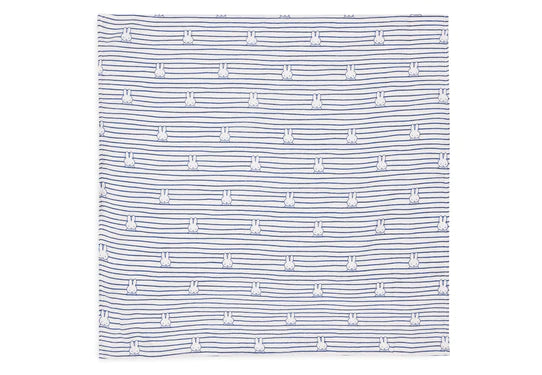 Jollein-Spucktuch Hydrophil 70x70cm Miffy Stripe Navy (3pack)-Blau