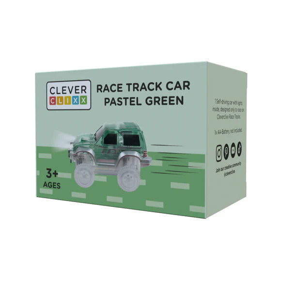 Cleverclixx- Race Track Car Pastel Green