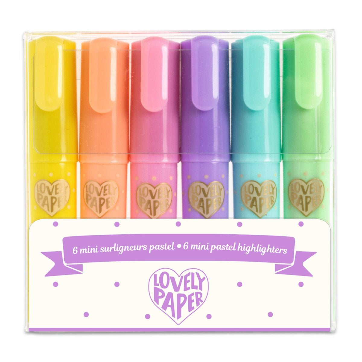 6 Mini Textmarker Pastell