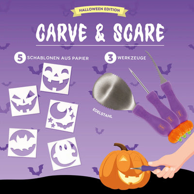 Legami Halloween -Kürbisschnitzset - Carve & Scare