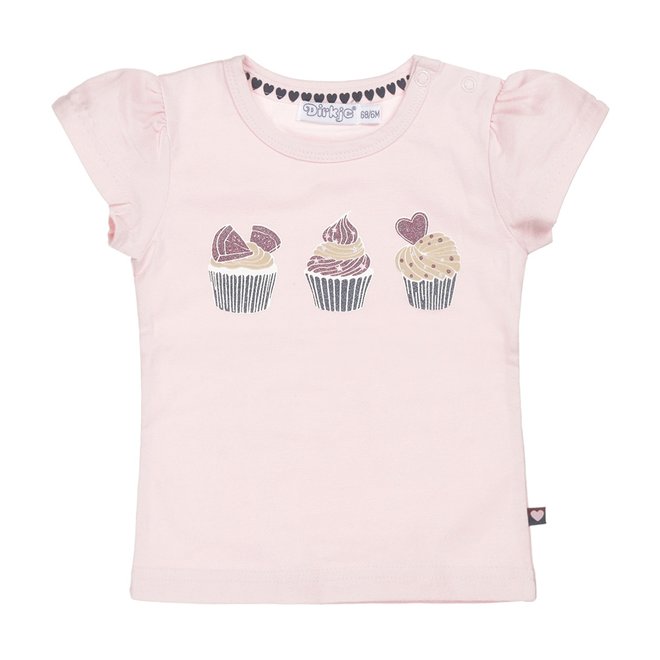 Dirkje Mädchen T-Shirt hellrosa Cupcakes