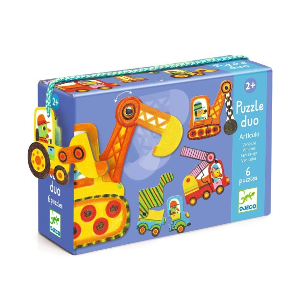 DJECO Duo Puzzle Fahrzeuge 2+