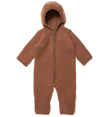 HUTTEliHUT - EMMIE Babysuit No Ears Wool Fleece Caramel