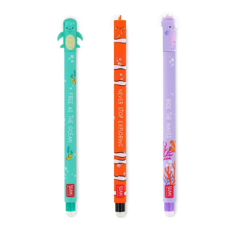 Legami Set mit 3 löschbaren Gelstiften - Erasable Pen Under the Sea