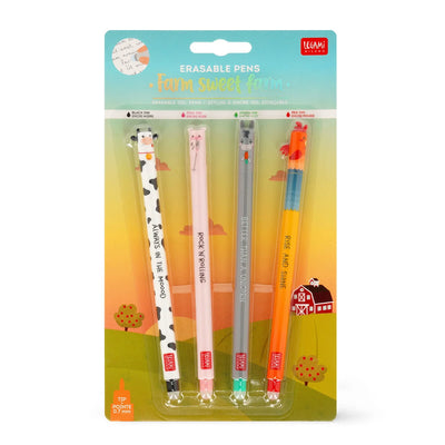 Set mit 4 Löschbaren Gelstiften - Erasable Pen Farm sweet farm