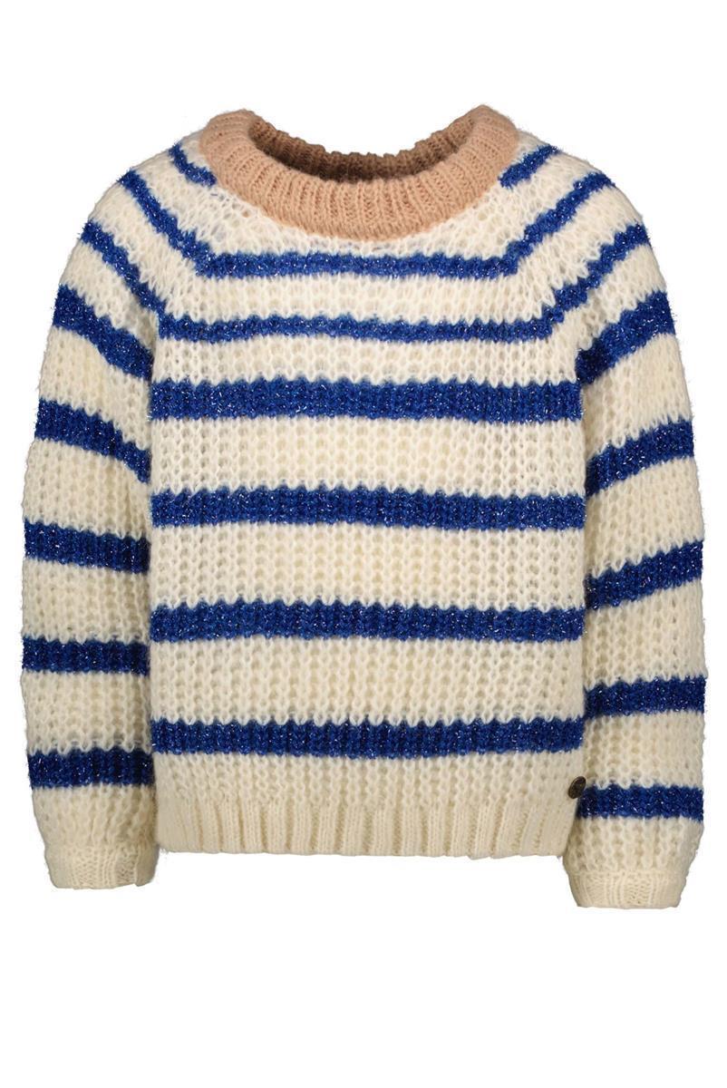 Flo girls knit sweater kobalt lurex stripe