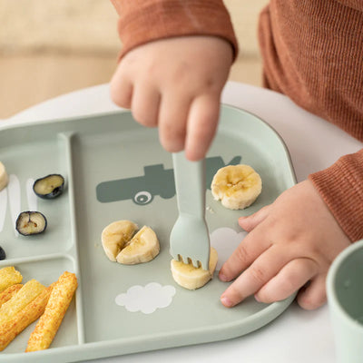 Foodie Kinderbesteck-Set Happy dots Grün
