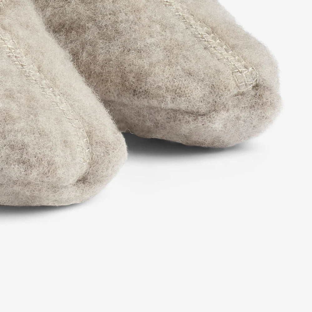 Wheat-Wool Fleece Booties Lei-3204 khaki melange