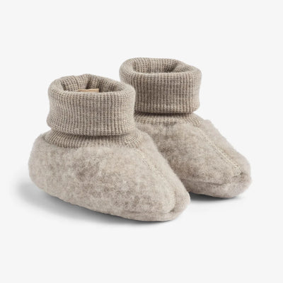 Wheat-Wool Fleece Booties Lei-3204 khaki melange