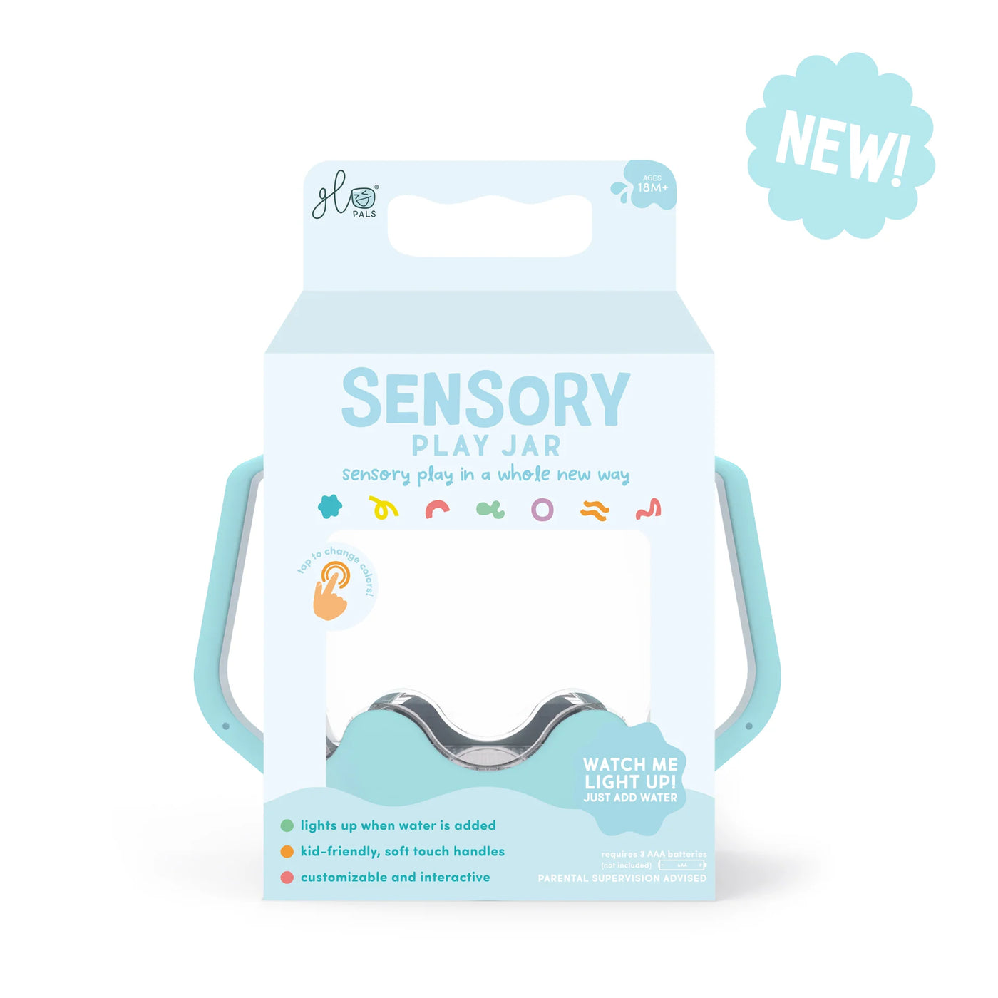 GLO PALS - Sensory Play Jar light blue