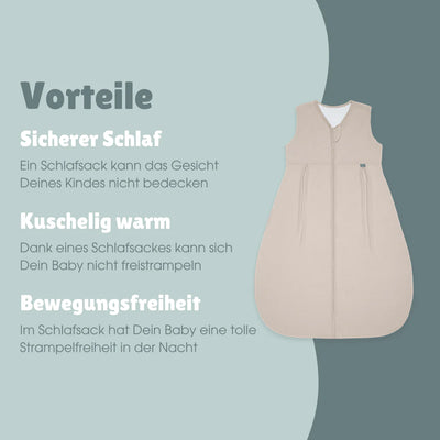 emma & noah-Schlafsack | Essential Beige 70 cm (1.0 TOG)