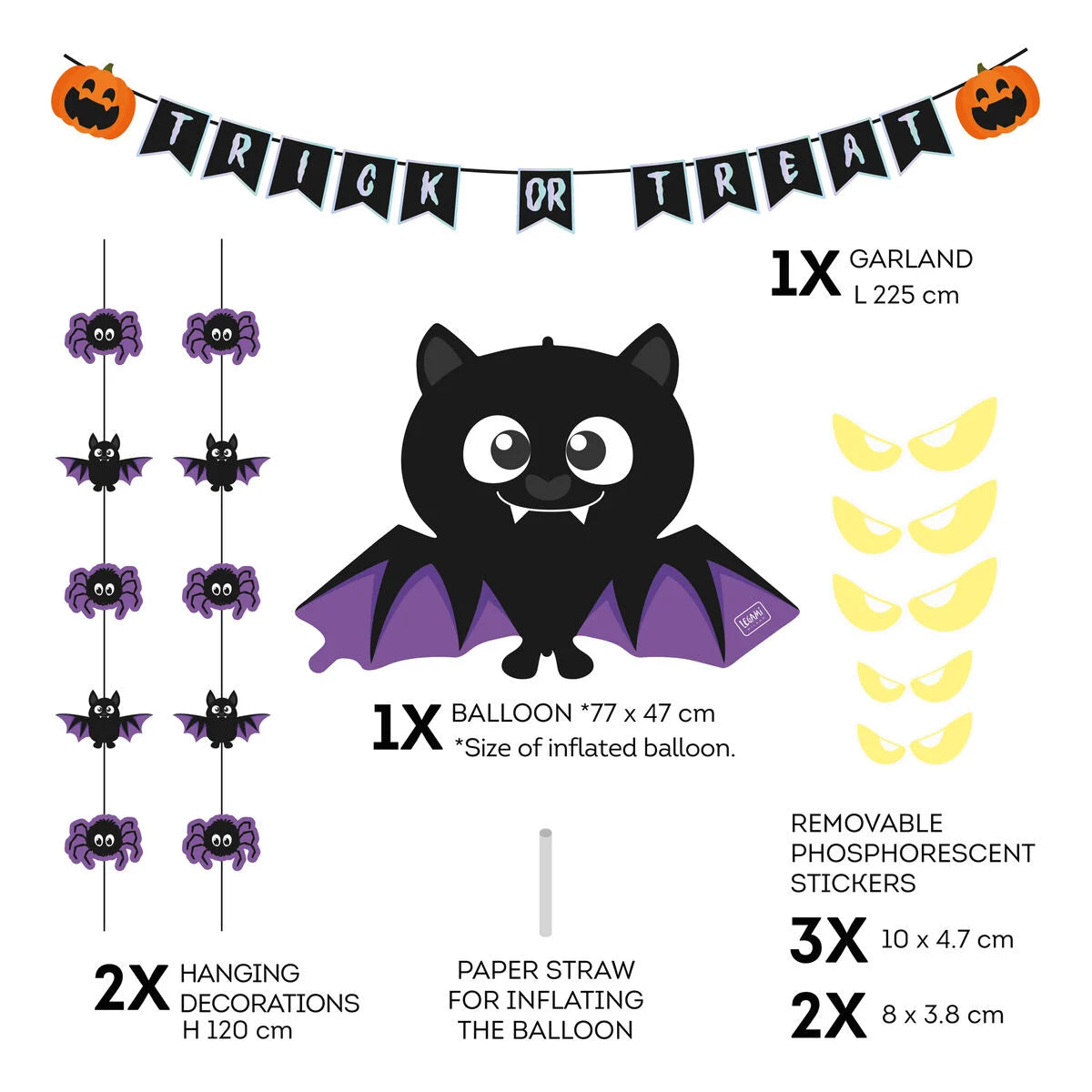 Legami Halloween-Deko-Set für die Tür - Trick Or Treat