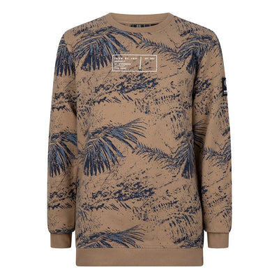 Indian Blue Jeans - CREWNECK PALM AOP - Warm Sand