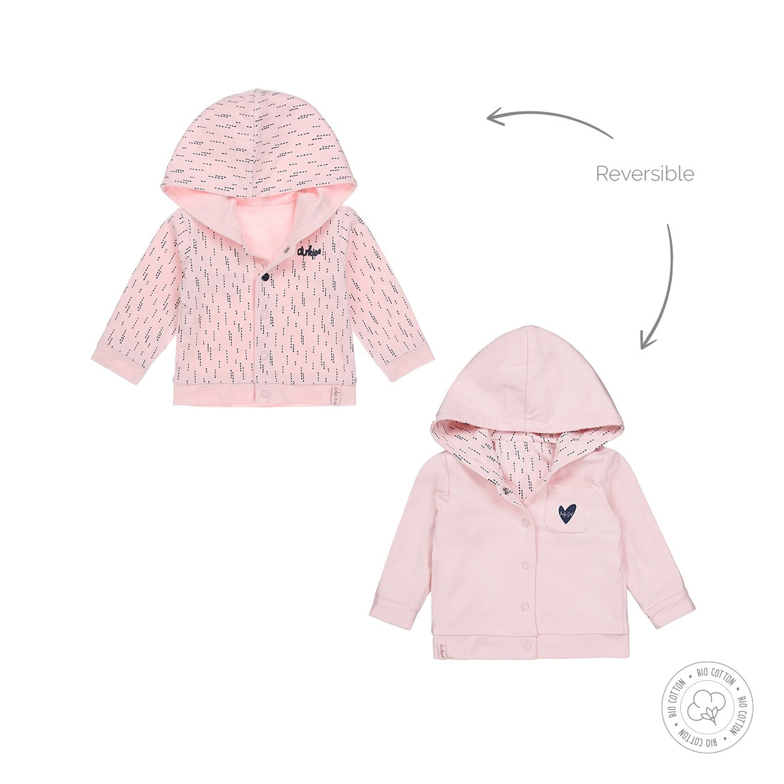 Girls Baby Wende Cardigan Bio Baumwolle