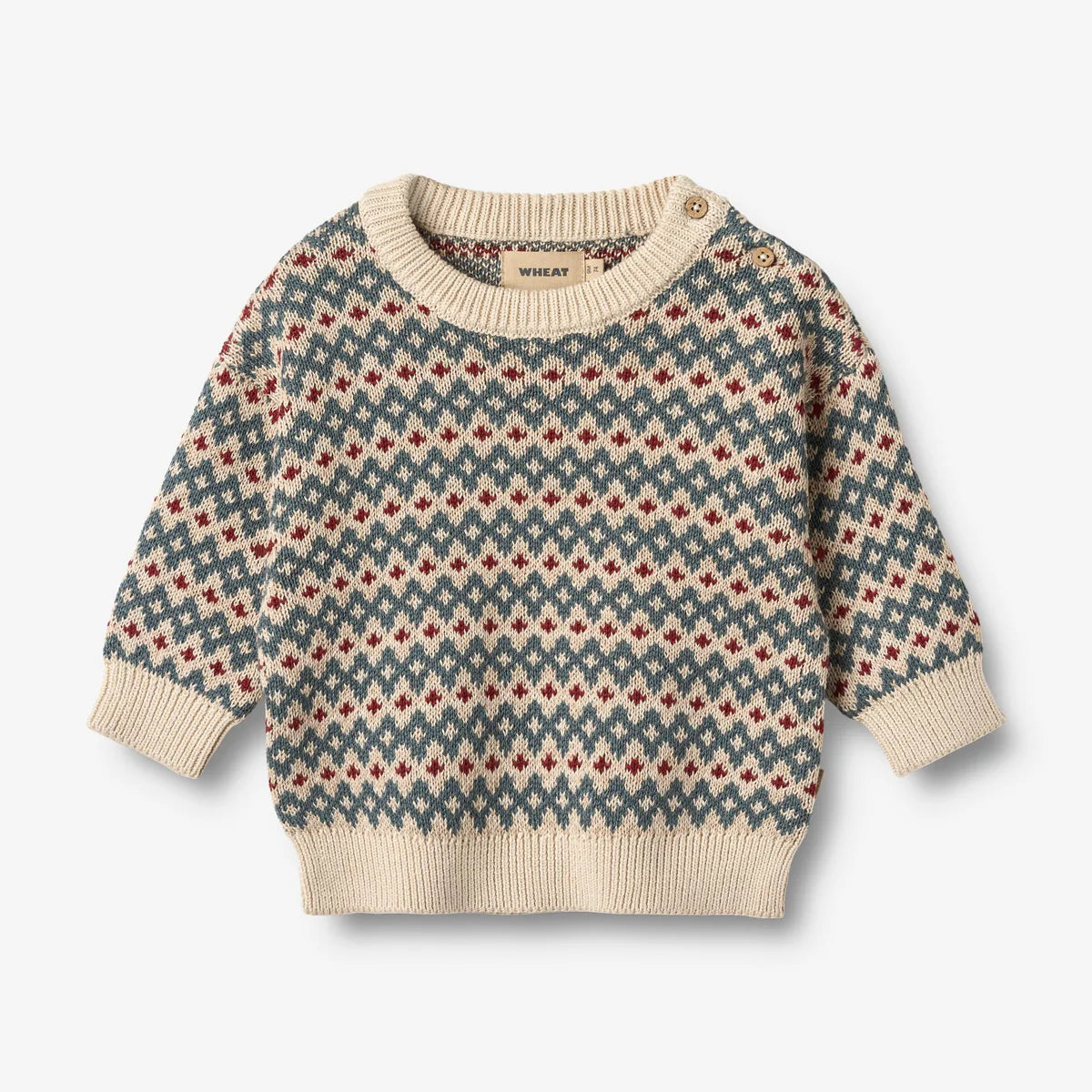 Wheat-Jacquard Pullover Harlow-3191 offwhite