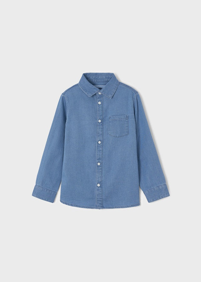 Mayoral - Hemd Langarm soft denim - Mitte