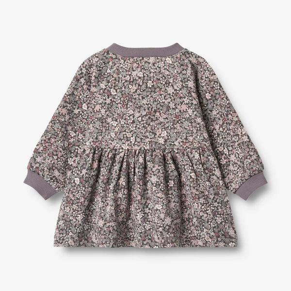 Wheat-Jersey Dress L/S Dorthea-9565 purple stone flowers
