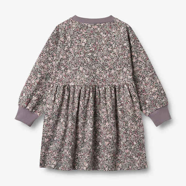 Wheat-Jersey Dress L/S Dorthea-9565 purple stone flowers
