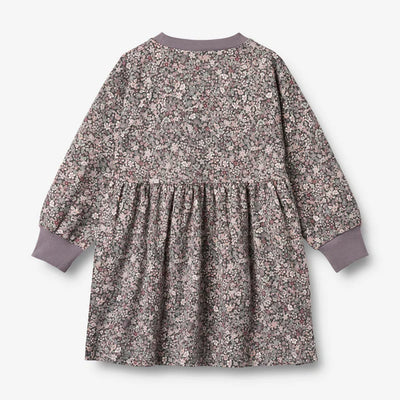 Wheat-Jersey Dress L/S Dorthea-9565 purple stone flowers