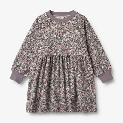 Wheat-Jersey Dress L/S Dorthea-9565 purple stone flowers