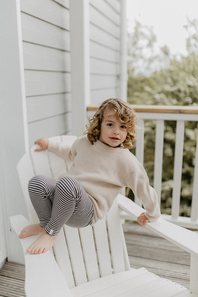 leevje-Jersey Leggings 'navy stripes' aus Bio-Baumwolle - navy stripes