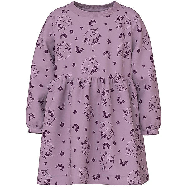 name it-NMFVILUBA LS SWE DRESS BRU S1-Lavender Mist