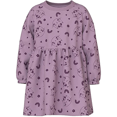 name it-NMFVILUBA LS SWE DRESS BRU S1-Lavender Mist