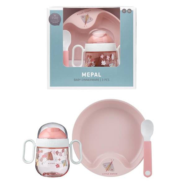 set babygeschirr mio 3-teilig - flowers & butterflies