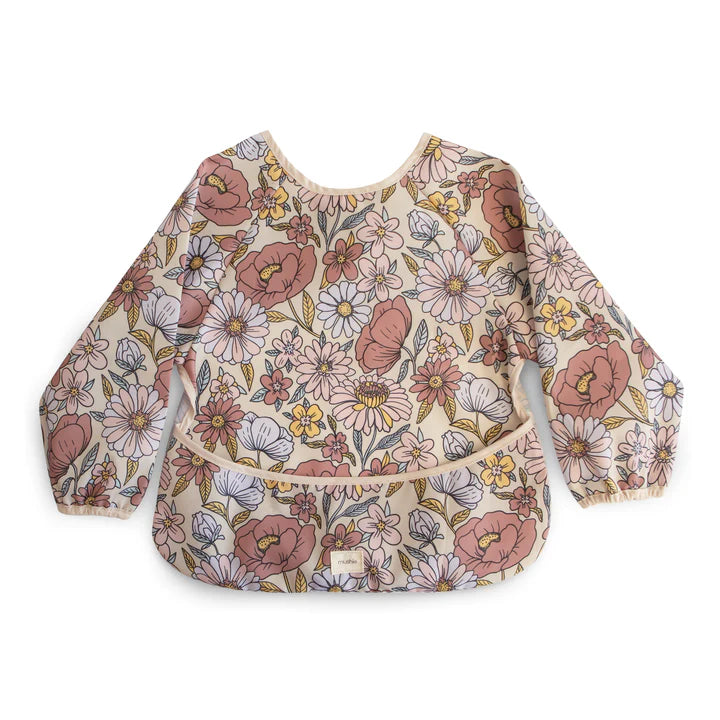 Mushi- Long Sleeve Bib - Retro Flowers