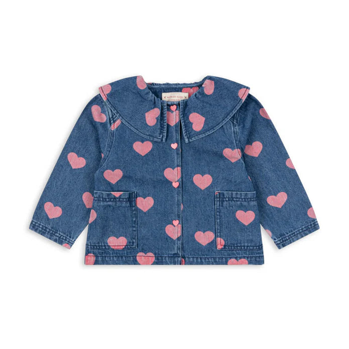 MAGOT DENIM SHIRT GOTS BON COEUR PINK