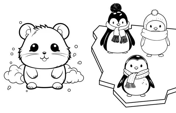 Malbuch Kawaii mit 45 Tattoos