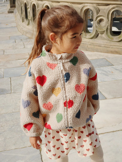 Konges Sloejd-JODY TEDDY JACKET GRS-BON COEUR COLORÉ