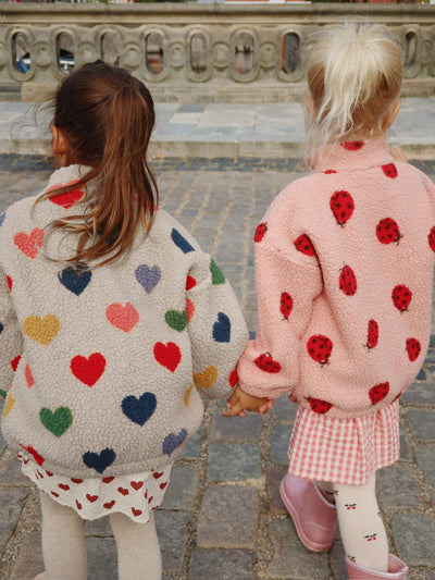 Konges Sloejd-JODY TEDDY JACKET GRS-BON COEUR COLORÉ
