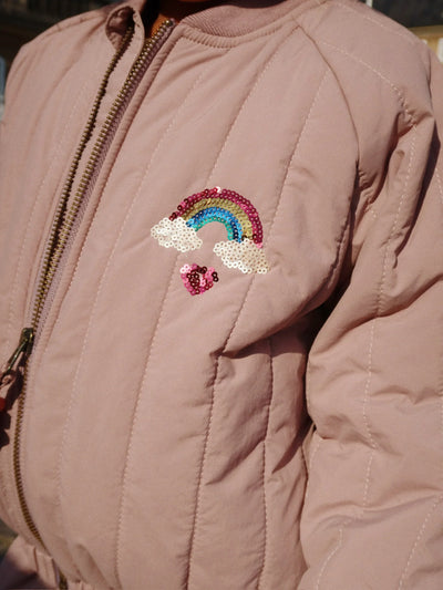 Konges Sloejd-JUNO SEQUIN BOMBER JACKET-TWILIGHT MAUVE