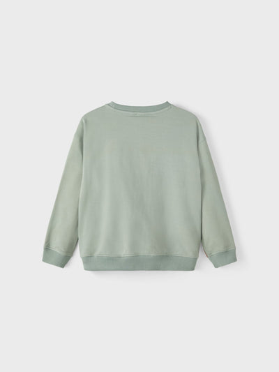 name it - NKMOMOL LS BOXY  SWEAT BRU - Iceberg Green