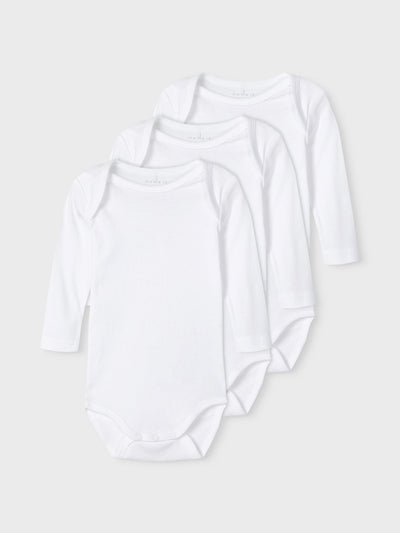 name it - NBNBODY 3P LS SOLID WHITE 3 NOOS - Bright White