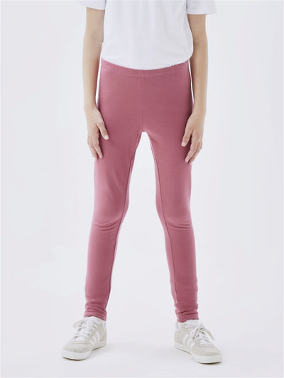 name it-NKFDAVINA SOLID SWE LEGGING  BRU N NOOS-Mauvewood