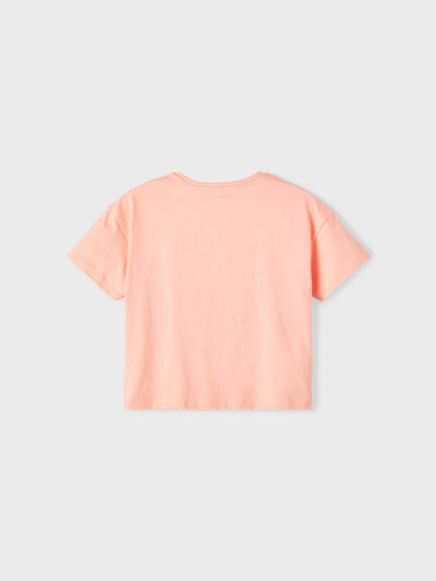 name it - NKFFLICKA SS LOOSE TOP - Peach Nectar