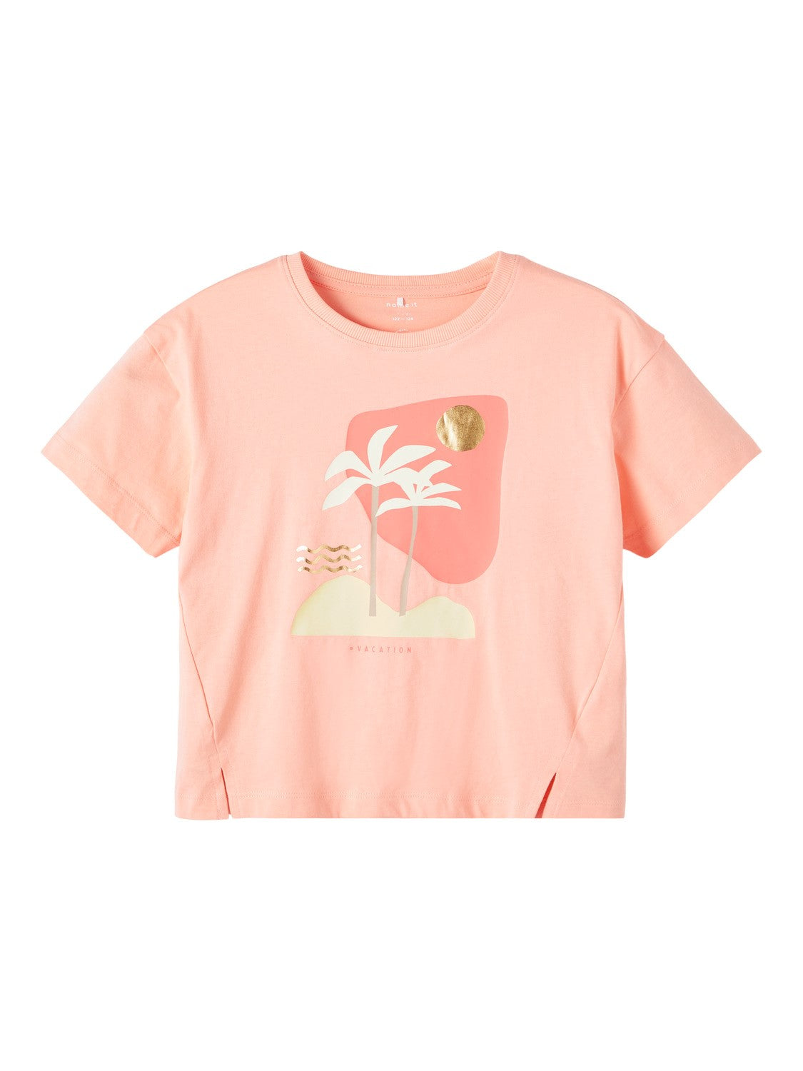 name it - NKFFLICKA SS LOOSE TOP - Peach Nectar