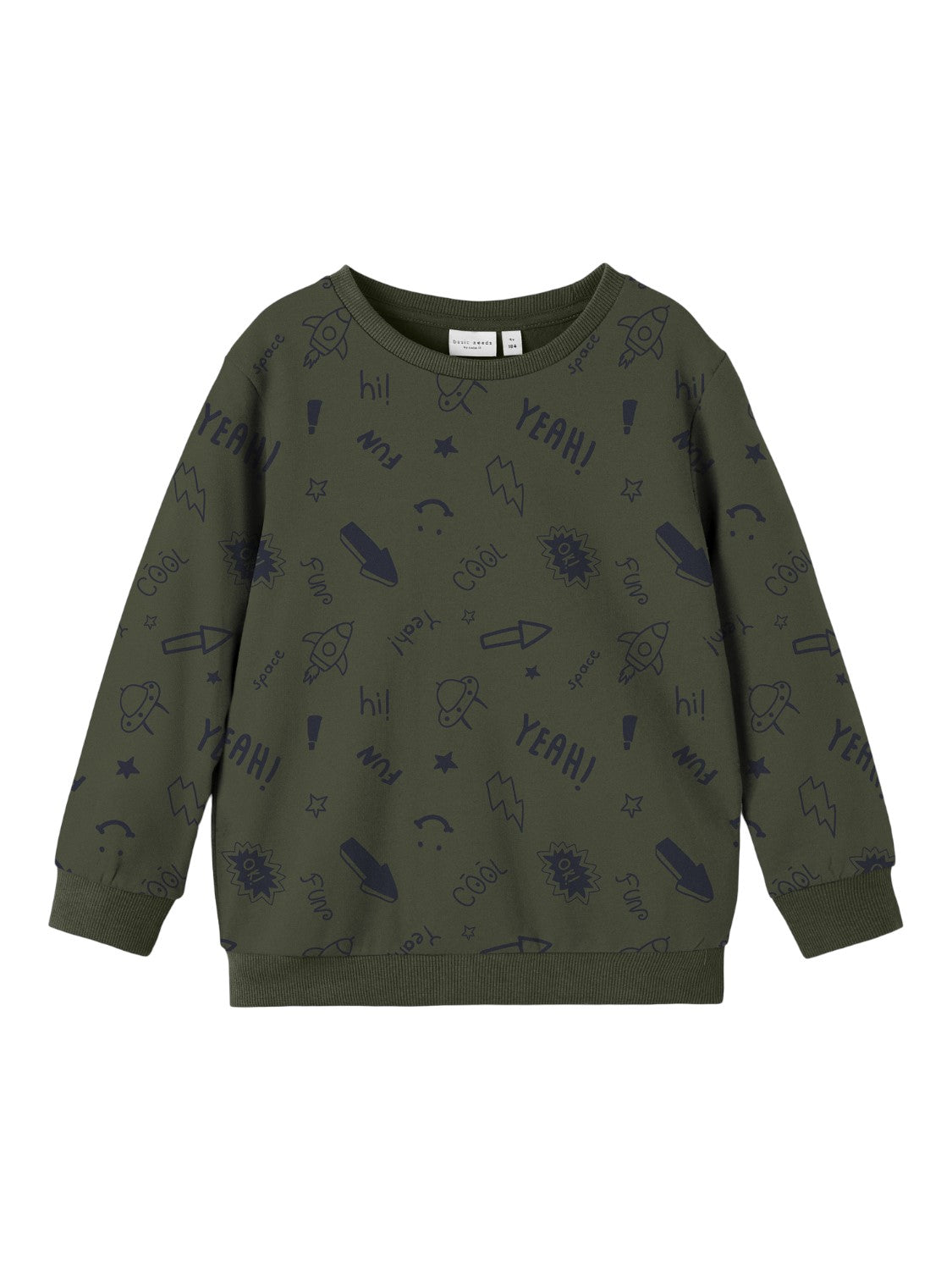 name it - NMMVIFELIX LS LOOSE SWEAT UNB L1 - Rifle Green