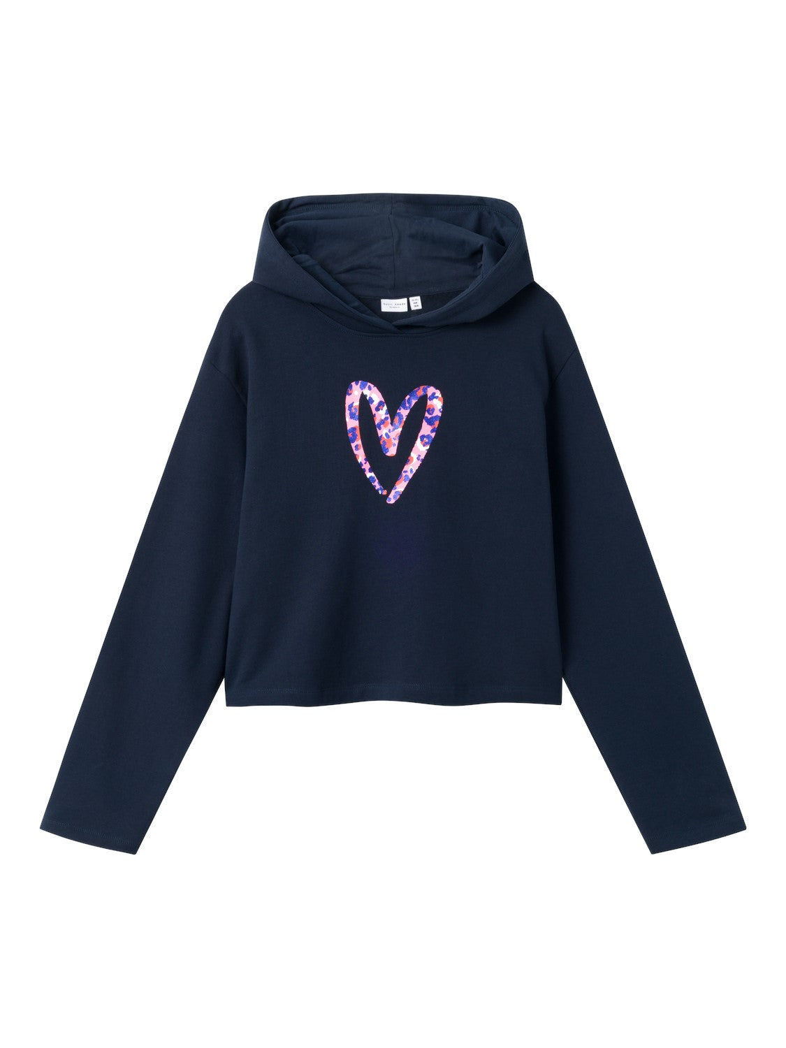 name it-NKFVIALA LS SHORT BOXY SWEAT WH BRU N1-Dark Sapphire