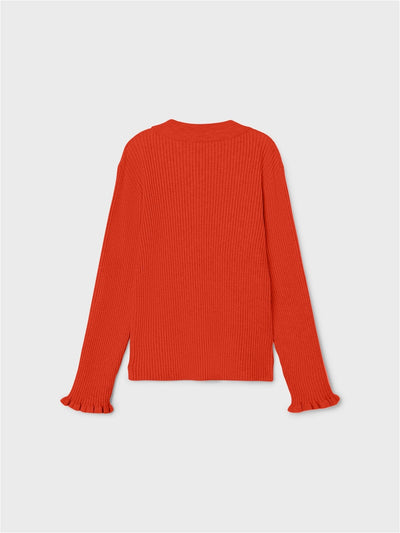 name it-NKFVIANNA LS SLIM KNIT N-Cherry Tomato