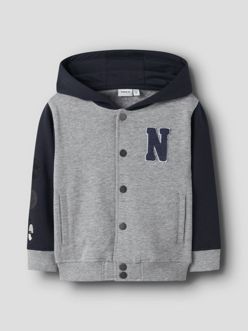 Name it-NMMNYREE LS NREG SWEAT CARD BRU-Grey Melange