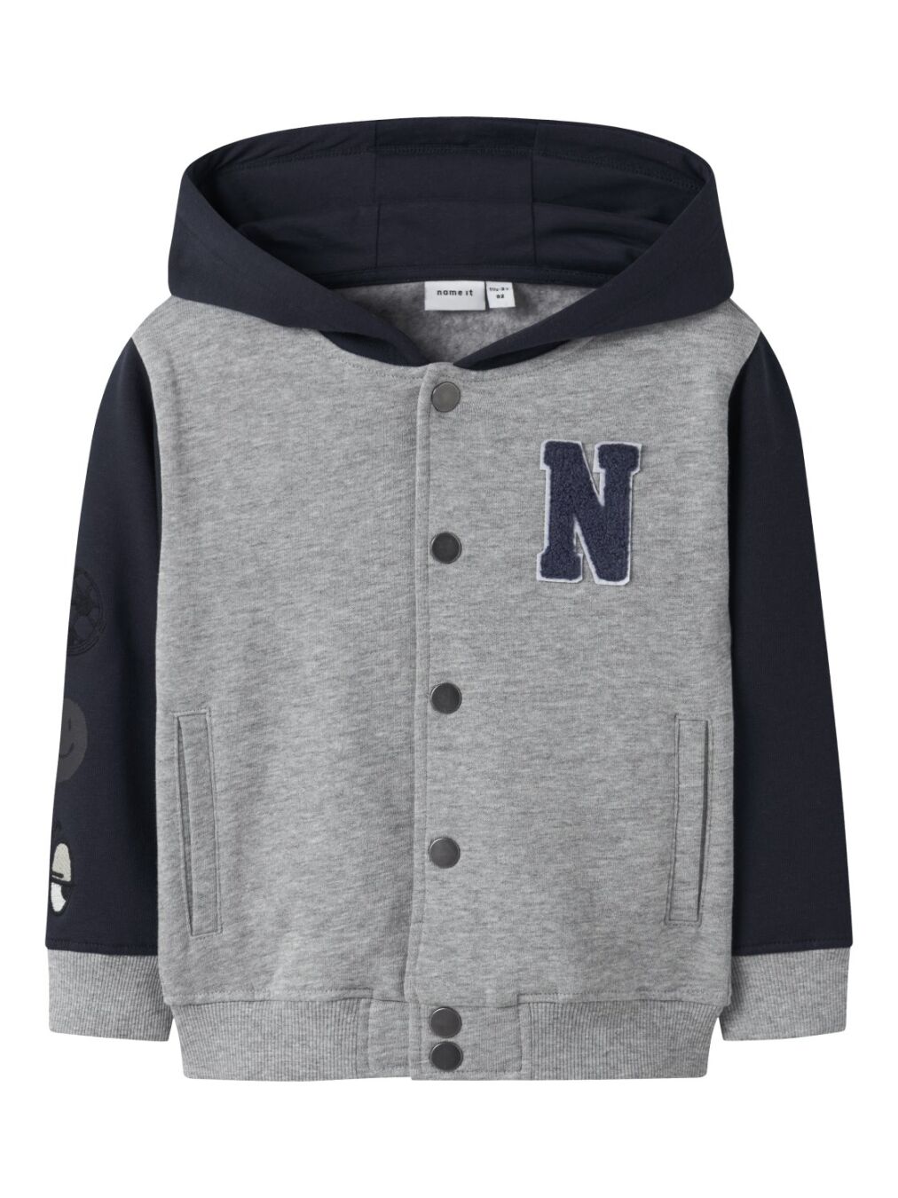 Name it-NMMNYREE LS NREG SWEAT CARD BRU-Grey Melange