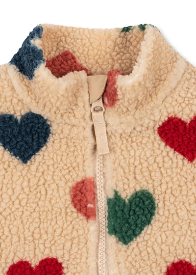 Konges Sloejd-JODY TEDDY JACKET GRS-BON COEUR COLORÉ