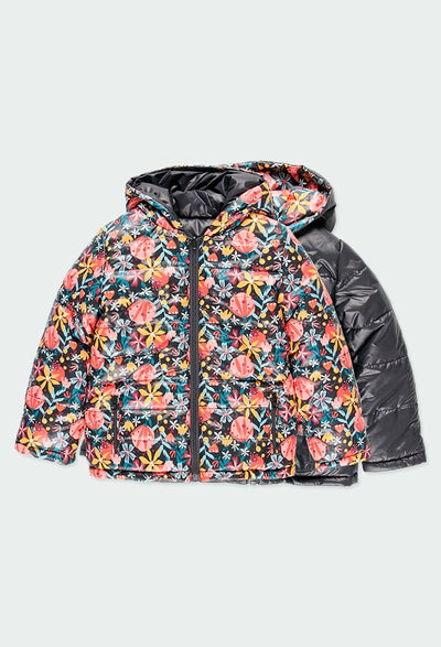 Parka reversibel blumen für mädchen