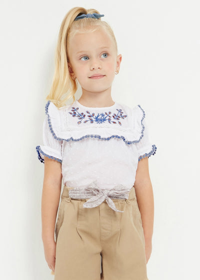 Mayoral - Plumeti Tunika-Bluse mit Stickmotiven aus Baumwolle Mädchen