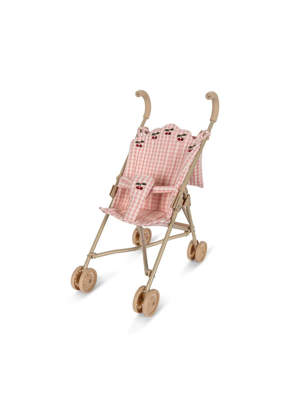 DOLL STROLLER - POWDER PINK CHECK